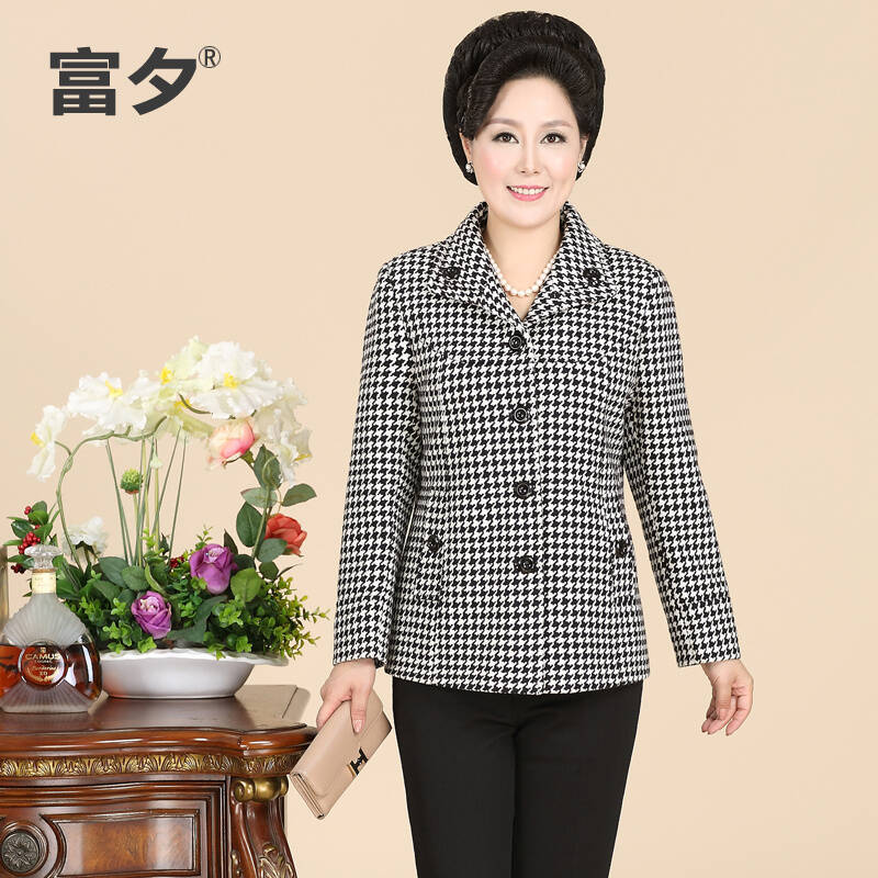 优雅时光 富夕中老年女装秋冬小西装外套品鉴